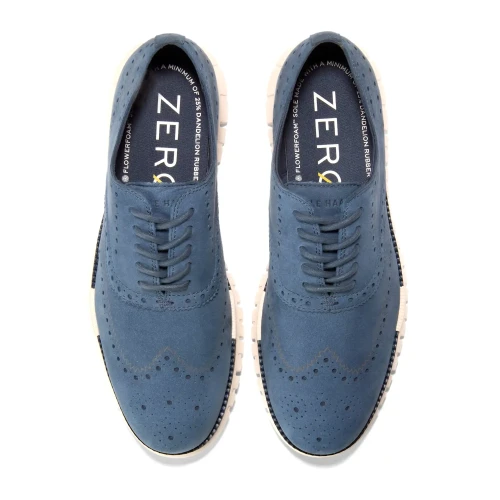 Cole Haan - Zerogrand Remastered Wingtip Oxford Big Dipper Nubuck   Ch Natural   Ivory