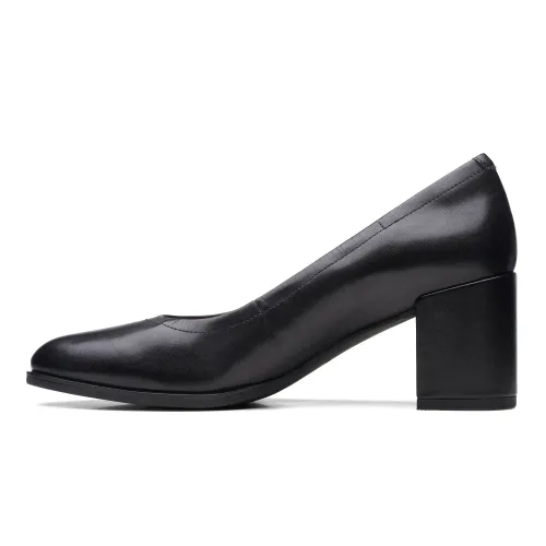 Clarks - Freva55 Court Black Leather
