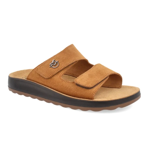 Fly Flot - Leather Man Slipper Tan