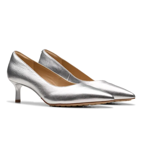 Clarks - Adela Court Silver Leather
