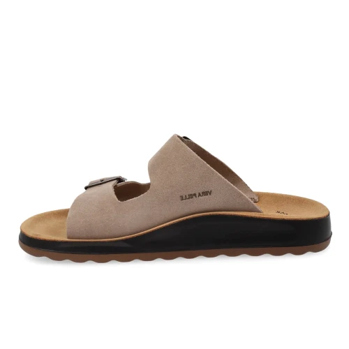 Fly Flot - Leather Man Slipper Taupe