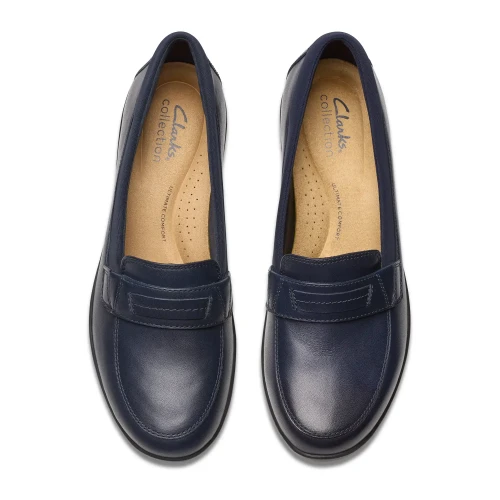 Clarks - Suttyn Penny Navy Leather