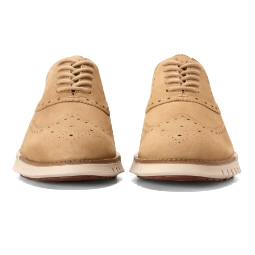 Cole Haan - Zerogrand Remastered Wingtip Oxford Orzo Nubuck   Dk Cuoio   Lt Sesame