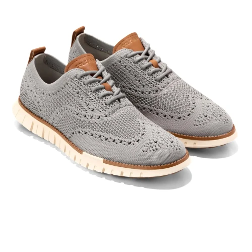 Cole Haan - Zerogrand Remastered Stitchlite Wingtip Ch Sea Stone   Pecan   Ivory