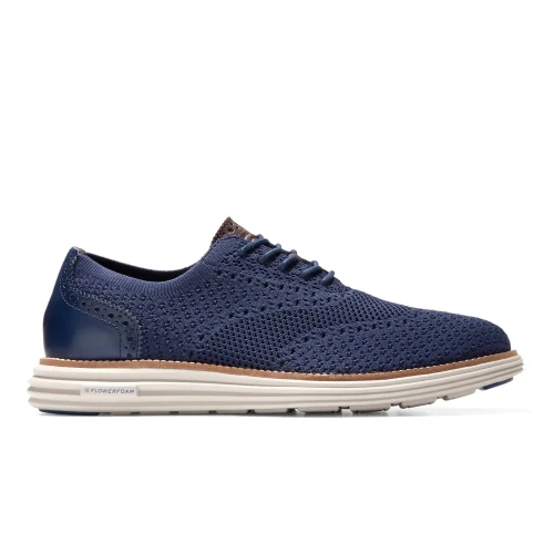 Cole Haan - Originalgrand Remastered Stitchlite Ox Marine Blue   Dark Chocolate   Silver Lining