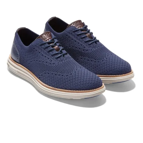 Cole Haan - Originalgrand Remastered Stitchlite Ox Marine Blue   Dark Chocolate   Silver Lining