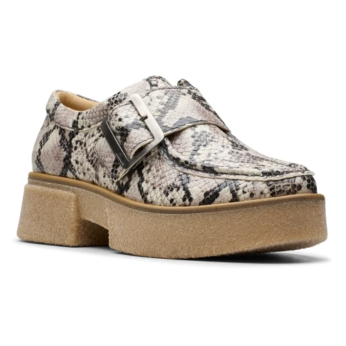 Clarks - Linoso Monk Grey Snake Lea