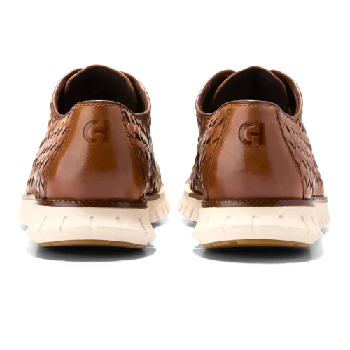 Cole Haan - Zerogrand Remastered Woven Oxfords British Tan   Dark Natural   Ivory