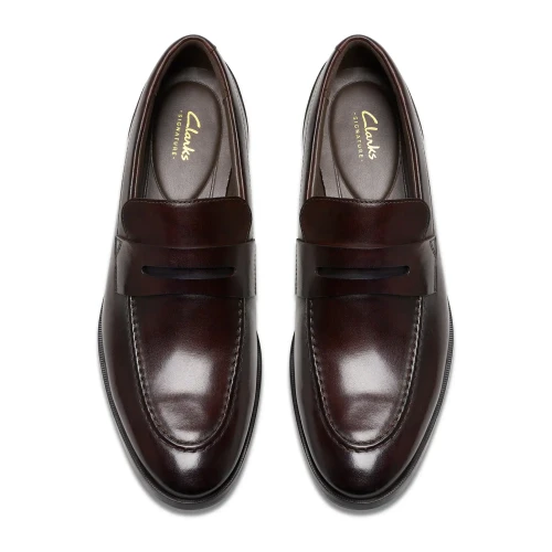 Clarks - Brandon Step Dark Brown Lea