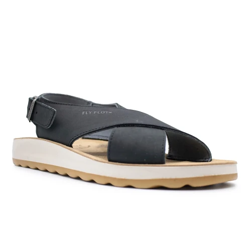 Fly Flot - Leather Woman Sandal Black