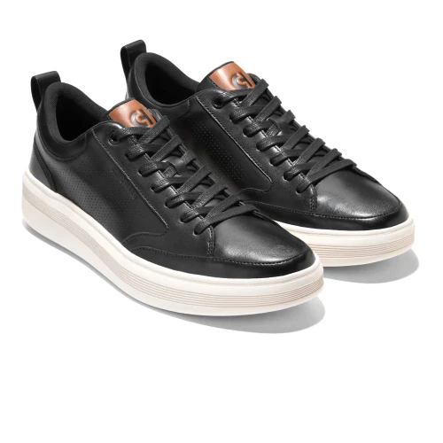 Cole Haan - Grand Crosscourt Premier Ii Sneakers Black   British Tan   Optic White