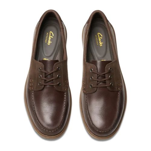 Clarks - Bratton Boat Dark Brown Lea