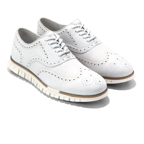 Cole Haan - Zerogrand Remastered Wingtip Oxford – Microchip Nubuck   Big Dipper   Ivory