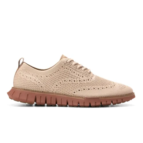 Cole Haan - Zerogrand Remastered Stitchlite Wingtip Lt Sesame   Sesame  Dk Cuoio