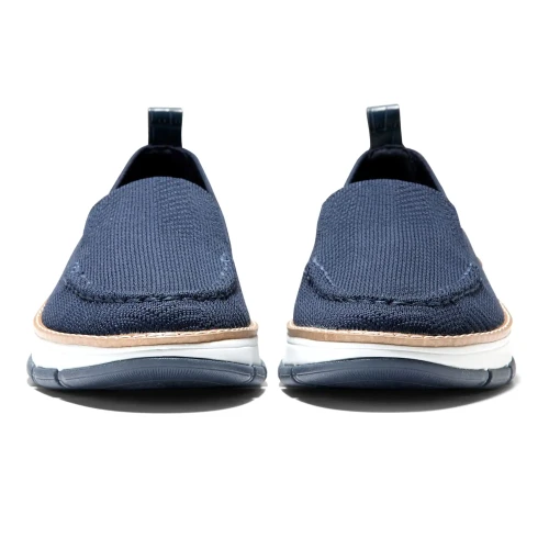 Cole Haan - Zerogrand Revel Stitchlite Venetians Navy Blazer Knit Croc Print White