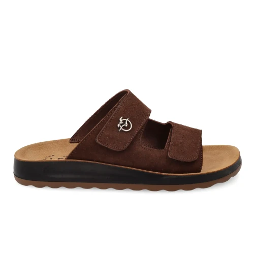 Fly Flot - Leather Man Slipper Dark-Brown