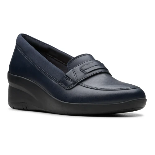 Clarks - Suttyn Penny Navy Leather