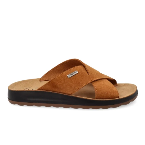Fly Flot - Leather Man Slipper Tan