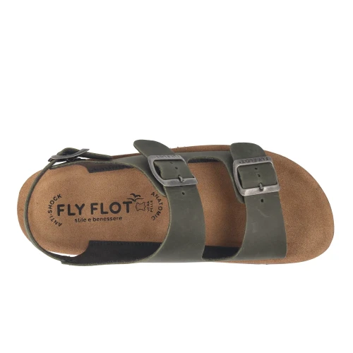 Fly Flot - Leather Man Sandal Greenfinch