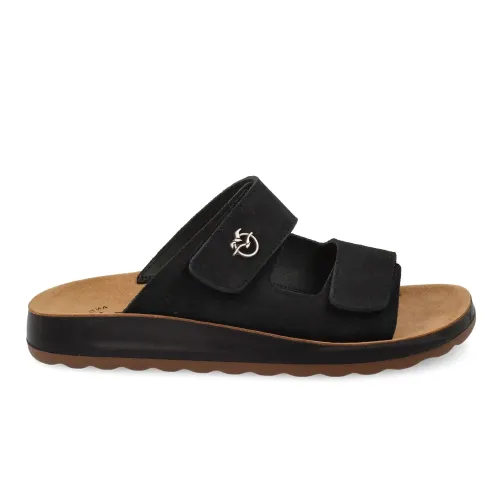 Fly Flot - Leather Man Slipper Black
