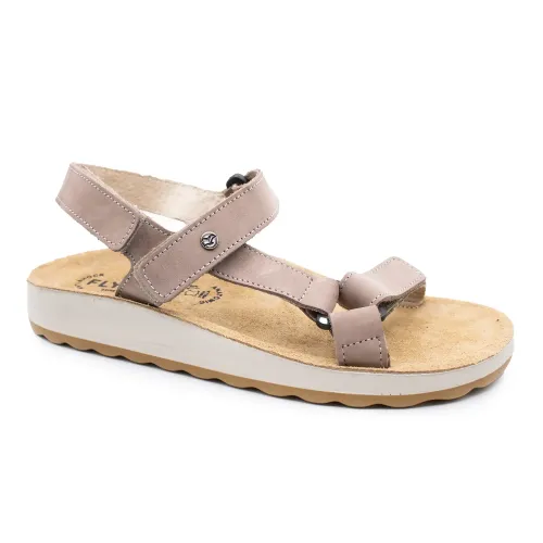 Fly Flot - Leather Woman Sandal Taupe