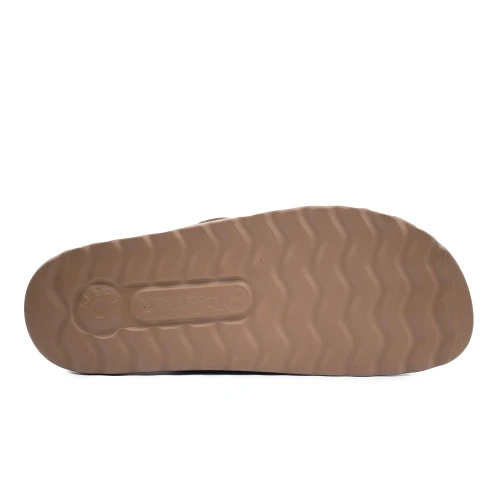 Fly Flot - Leather Man Slipper Taupe