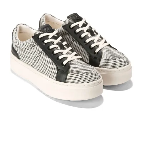 Cole Haan - Grandpro Max Platform Sneaker Ivory Canvas Black Leather