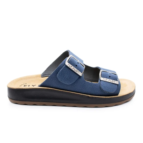 Fly Flot - Leather Man Slipper Blue