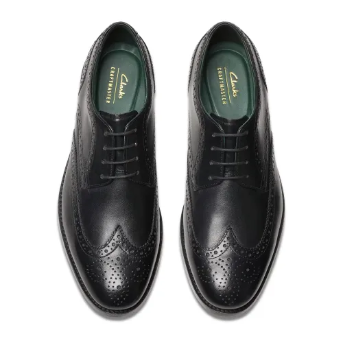 Clarks - Craftjames Tip Black Leather