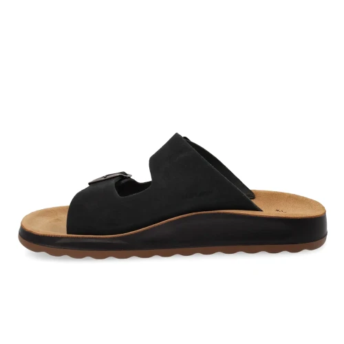 Fly Flot - Leather Man Slipper Black