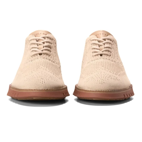 Cole Haan - Zerogrand Remastered Stitchlite Wingtip Lt Sesame   Sesame  Dk Cuoio