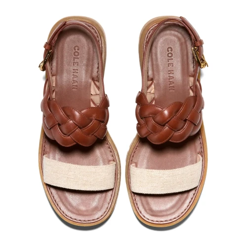Cole Haan - Cressida Lug Sandals Natural Canvas Ch Dk Cuoio Ltr