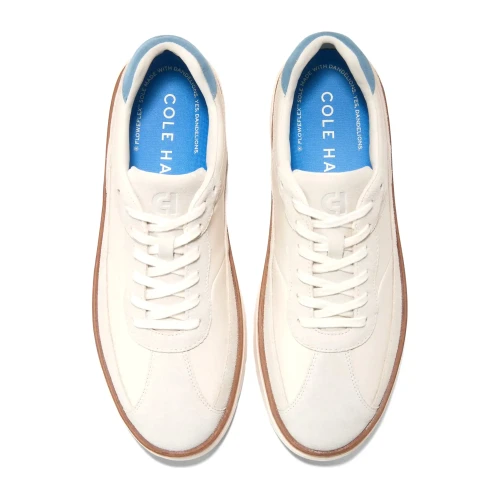 Cole Haan - Grandpro Featherarc Bike Toe Sneaker Ivory Provincial Blue  Silver Birch