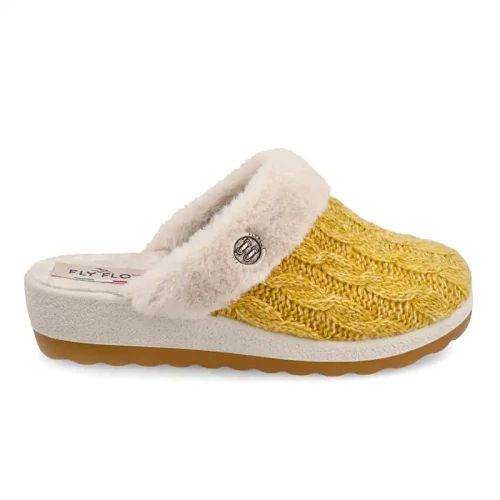 Fly Flot - Cloth Woman Slipper Black Yellow