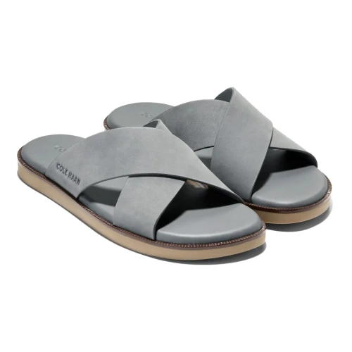 Cole Haan - Nantucket Cross Strap Sandal Lava Smoke Nubuck   Ch Dark Latte