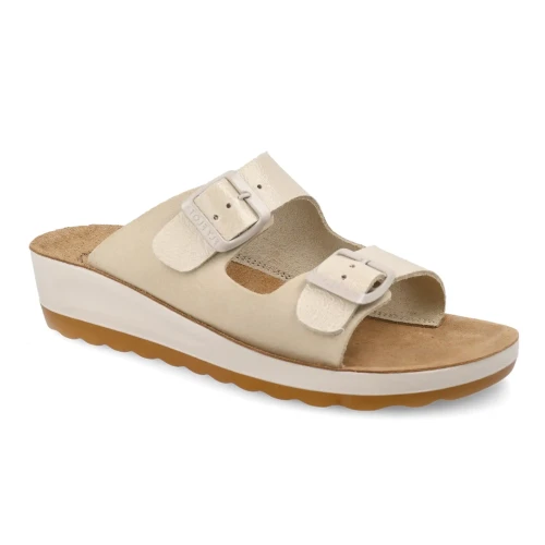 Fly Flot - Leather Woman Slipper Ivory