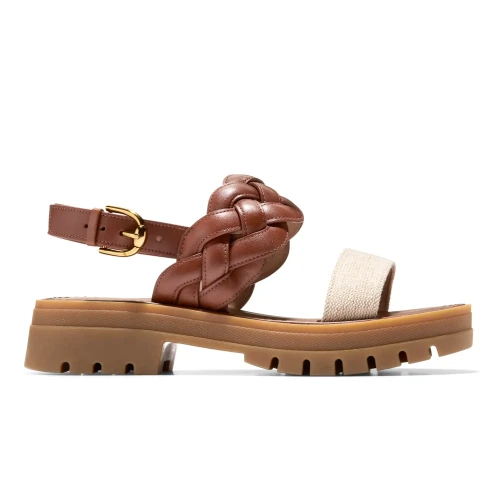 Cole Haan - Cressida Lug Sandals Natural Canvas Ch Dk Cuoio Ltr