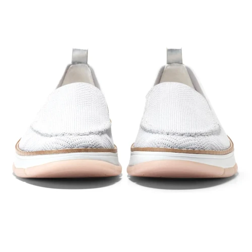 Cole Haan - Zerogrand Revel Stitchlite Venetians Microchip Knit Silver Metallic White