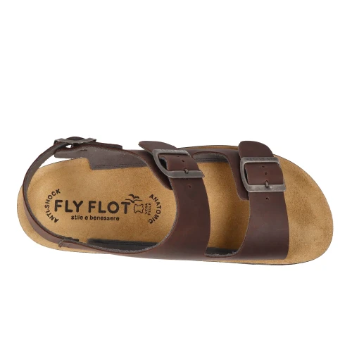 Fly Flot - Leather Man Sandal Dark-Brown