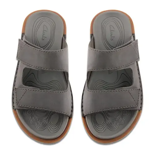 Clarks - Litton Strap Dark Grey Lea