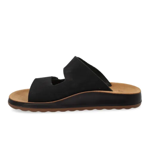 Fly Flot - Leather Man Slipper Black