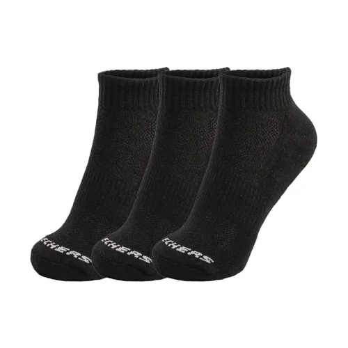 Skechers - 3Pk Unisex 1/2 Terry Qtr Crew Black