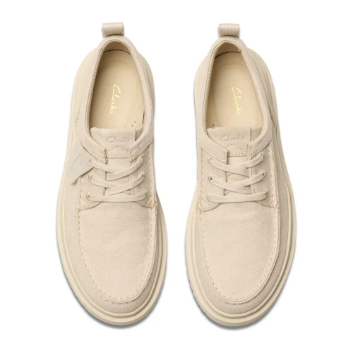 Clarks - Polden Moc Off White Canvas