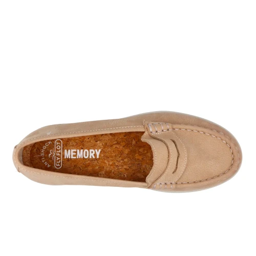 Fly Flot - Leather Woman Shoe Beige