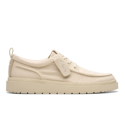 Clarks - Polden Moc Off White Canvas