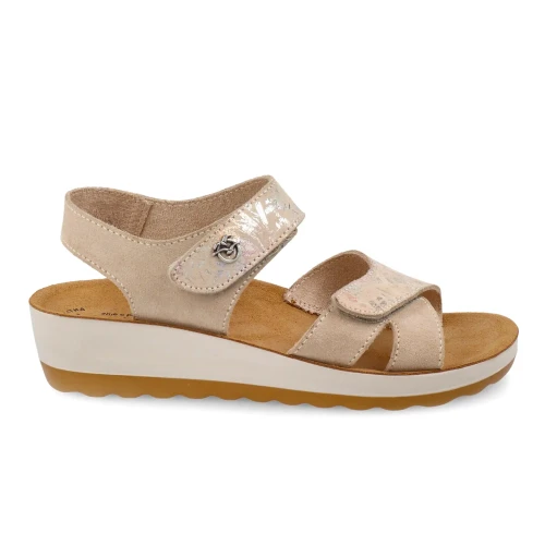 Fly Flot - Leather Woman Sandal Beige