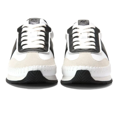 Cole Haan - Grandpro Premier Runners White Black Silver Bich Suede Black-White