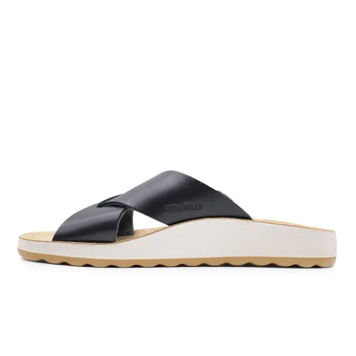 Fly Flot - Leather Woman Slipper Black