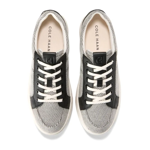 Cole Haan - Grandpro Max Platform Sneaker Ivory Canvas Black Leather