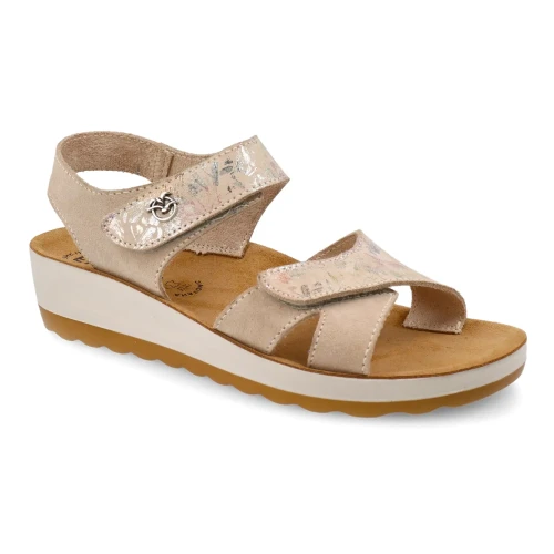 Fly Flot - Leather Woman Sandal Beige
